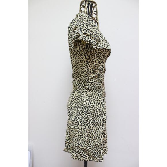 Rouje Marion Yellow Crepe Waist Tie Dress Size 34/US 2 - Picture 3 of 5